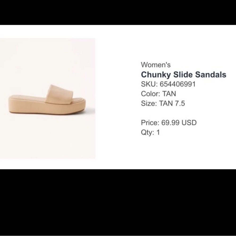 Tan Chunky Slide Sandals Abercrombie & Fitch